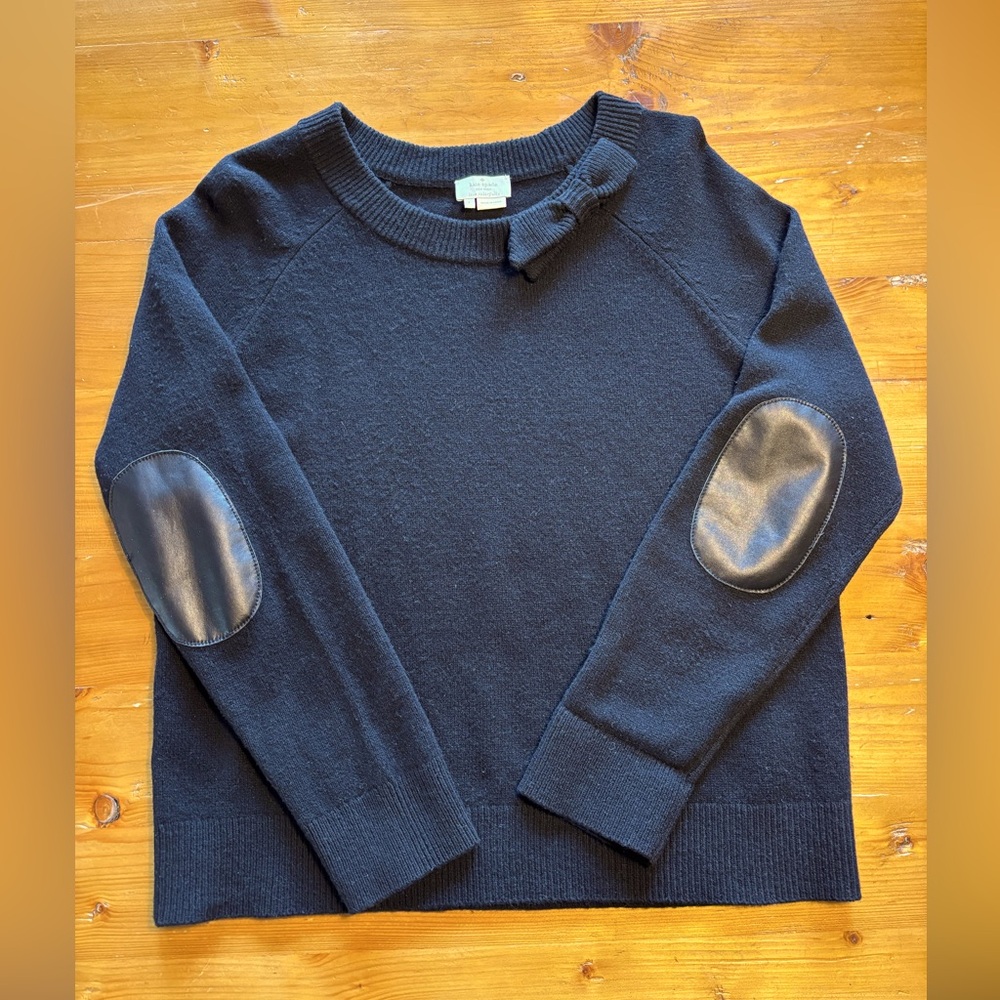 Kate Spade ♠️ black wool sweater with bow on the collar